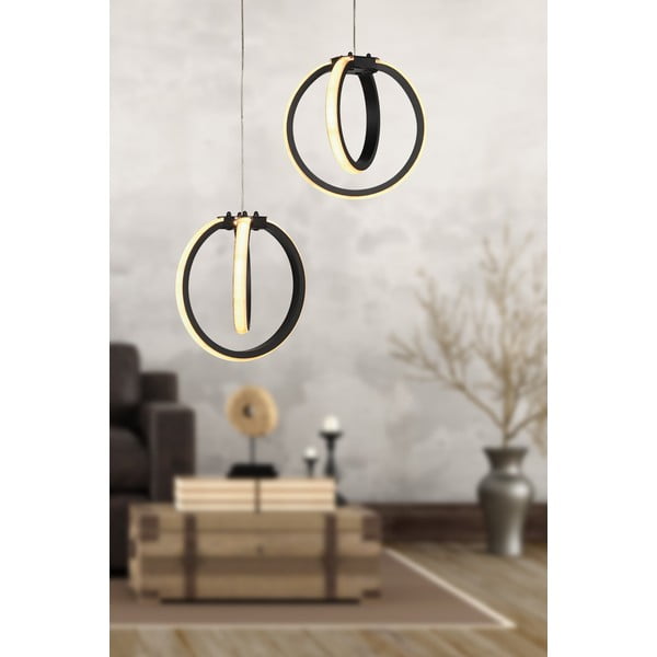 Černé kovové LED závěsné svítidlo ø 20 cm Sezen – Squid Lighting-image-1