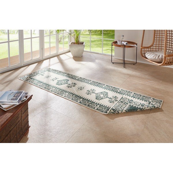 Zeleno-krémový venkovní koberec NORTHRUGS Duque, 80 x 350 cm-image-2