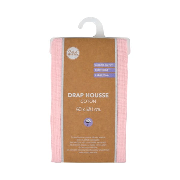 Napínací mušelínové dětské prostěradlo do postýlky 70x140 cm – Bébé Douceur-image-3