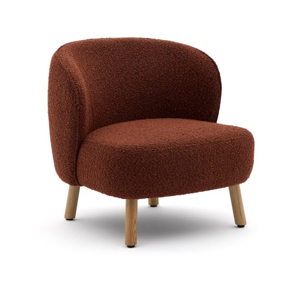 Křeslo v terakotové barvě z textilie bouclé Ulit – Kave Home