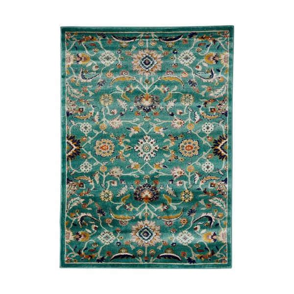 Tyrkysově modrý koberec Webtappeti Moss, 140 x 200 cm