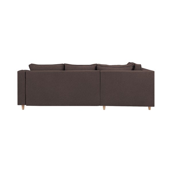 Tmavě hnědá rozkládací čtyřmístná pohovka Mazzini Sofas Jonquille, levý roh-image-4
