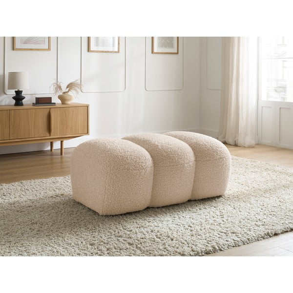 Béžová podnožka z textilie bouclé Hippolyte – Bobochic Paris-image-1