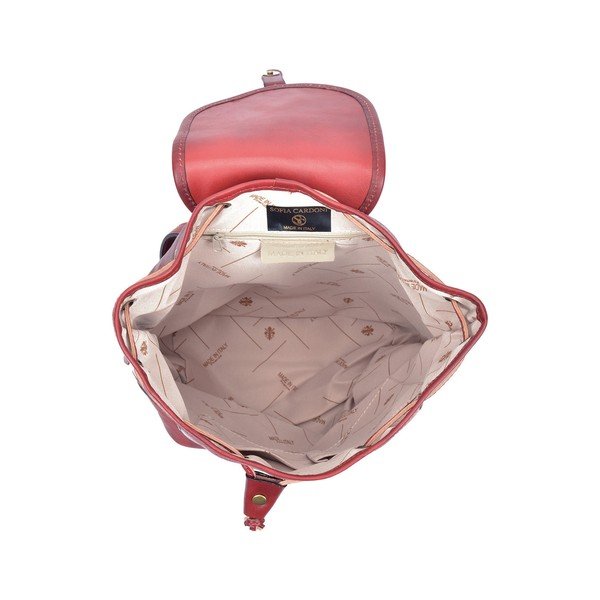 Červený kožený batoh Sofia Cardoni Cindy-image-3