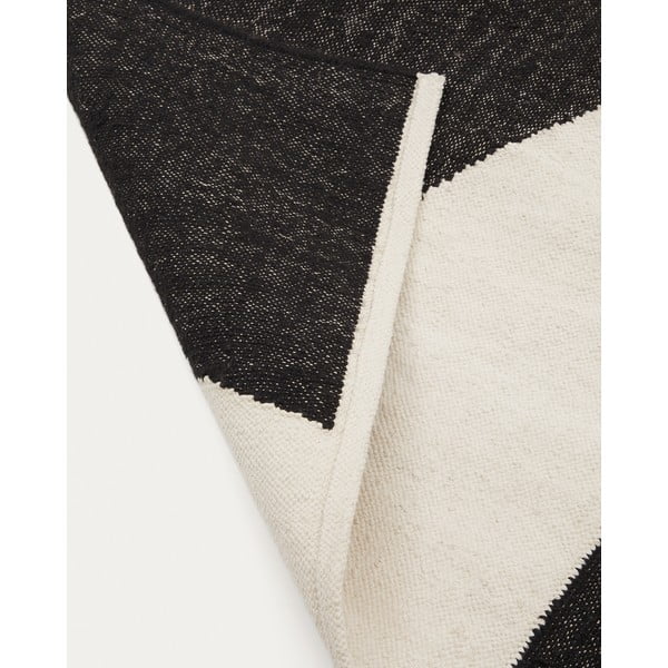 Černo-krémový oboustranný ručně tkaný koberec s příměsí juty 160x230 cm Sotty – Kave Home-image-3