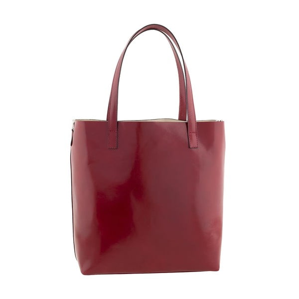 Kožená kabelka Italian Simplicity, červená