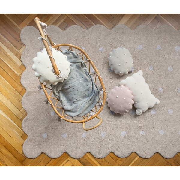 Béžový pratelný ručně tkaný bavlněný dětský koberec 120x160 cm Biscuit Beige – Lorena Canals-image-1