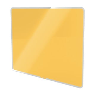 Žlutá skleněná magnetická tabule Leitz Cosy, 80 x 60 cm