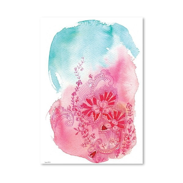 Plakát Flowers Pink, 30x42 cm