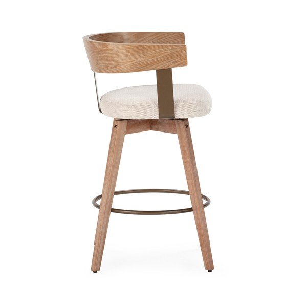 Krémové/v přírodní barvě čalouněné barové židle v sadě 2 ks s područkami Ilia – MOME-image-4