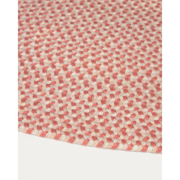 Růžový kulatý vnitřní a venkovní koberec z recyklovaných vláken ø 150 cm Rodhe – Kave Home-image-3