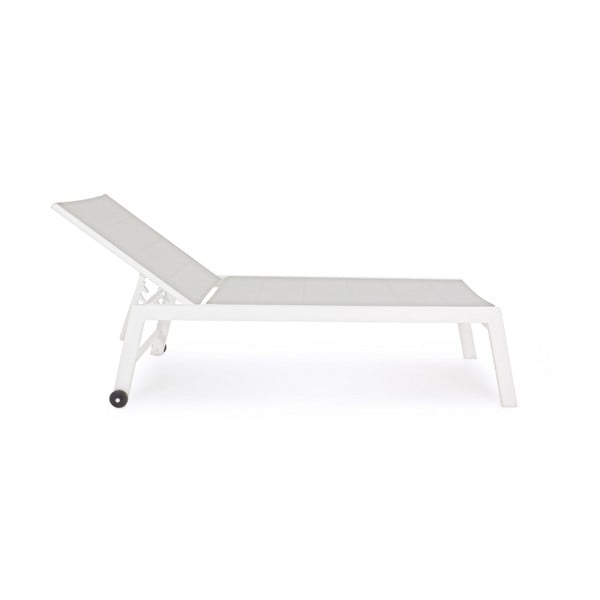 Bílé kovové zahradní lehátko Hilde   – Bizzotto-image-1