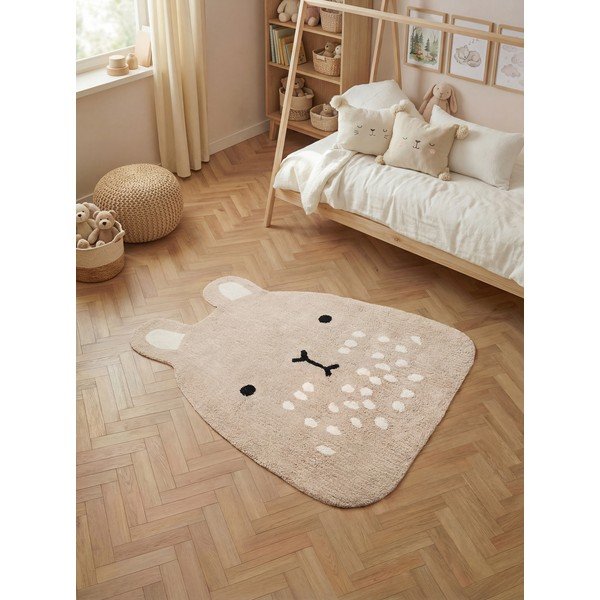 Béžový pratelný/ručně tkaný bavlněný dětský koberec 120x152 cm Snuggle Pucki – Hanse Home-image-1