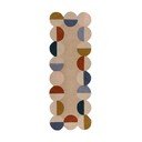 Béžový ručně tkaný vlněný běhoun 80x230 cm Mia Scallop Frame – Flair Rugs