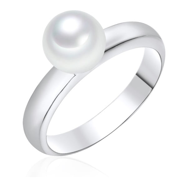 Perlový prsten Pearls Of London Sea Shell White, vel. 54