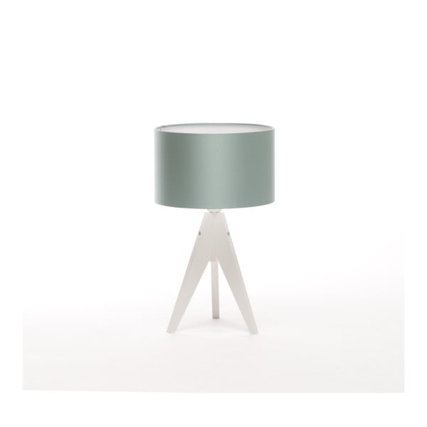 Ocelově modrá  stolní lampa 4room Artist, bílá lakovaná bříza, Ø 25 cm