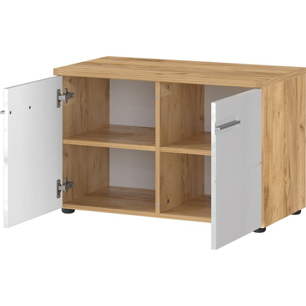 Bílý přírodní botník v dekoru dubu s lavicí Aledo – Germania-image-3