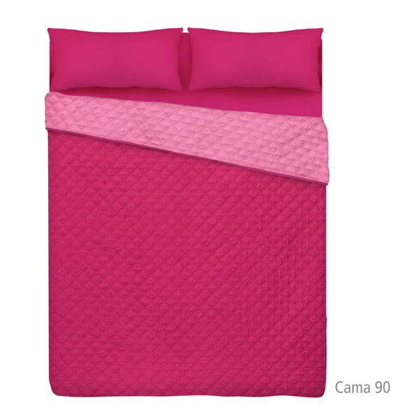 Růžový přehoz přes postel Unimasa Bouti, 190 x 260 cm