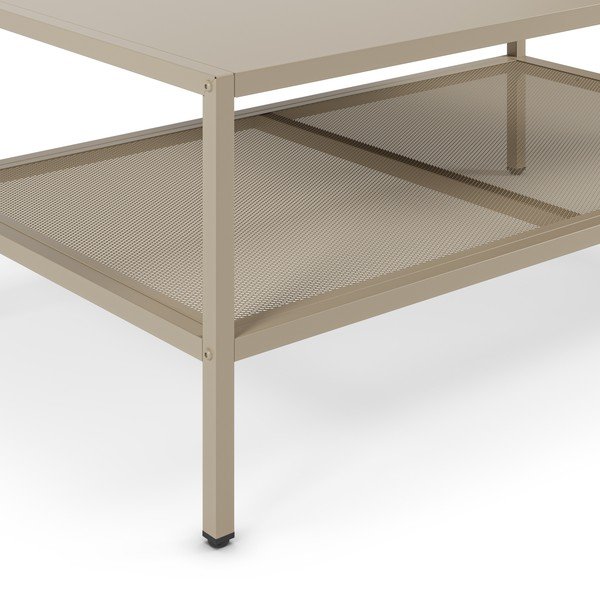 Krémový kovový konferenční stolek 60x100 cm Fayna – Marckeric-image-2