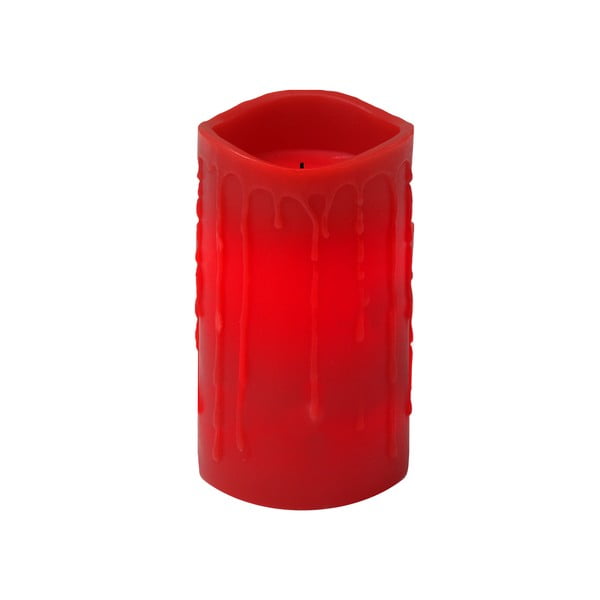 Červená LED svíčka s kapkami Best Season, 15 cm