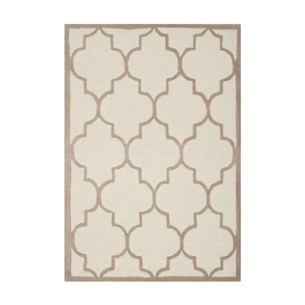 Béžový vlněný koberec Safavieh Everly, 91 x 152 cm
