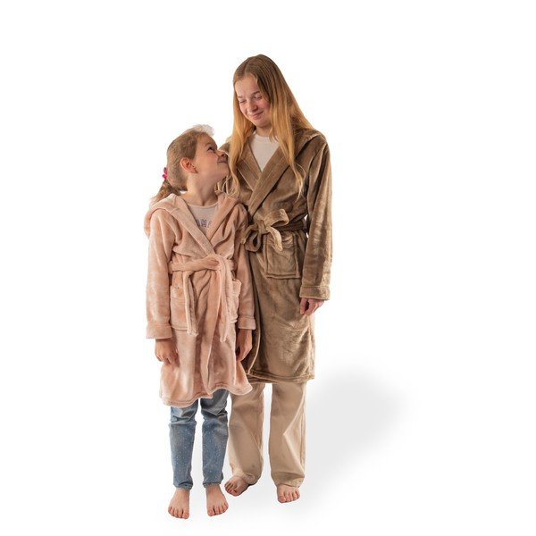 Hnědý dětský župan z mikroplyše Delux – Tiseco Home Studio-image-1