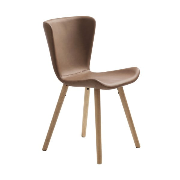 Koňakově hnědá jídelní židle z imitace kůže Teslin – Unique Furniture