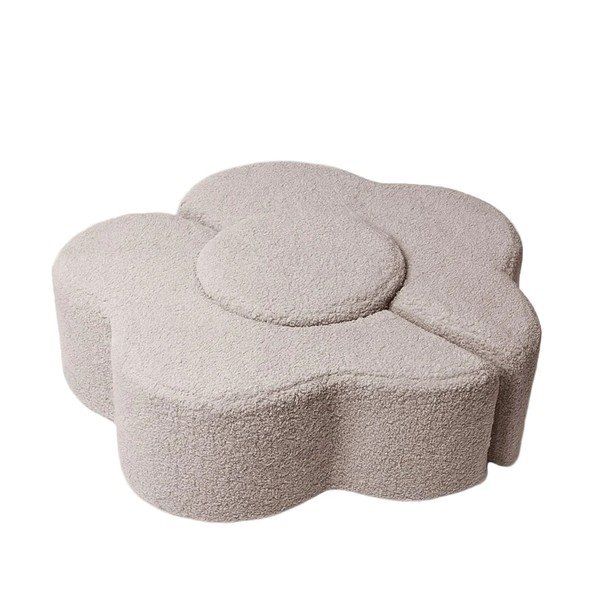 Světle šedé pěnové hřiště 3 ks z materiálu bouclé výška 27 cm 88x90 cm – Meowbaby-image-2
