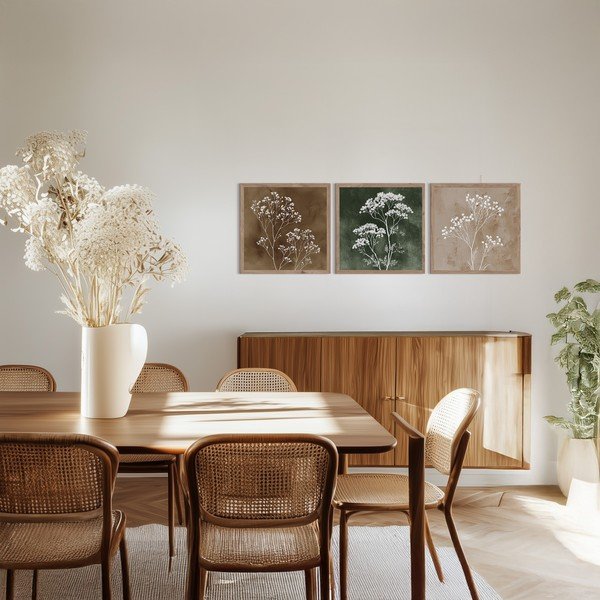 Obrazy v sadě 3 ks 30x30 cm Floral Imprint – Styler-image-2