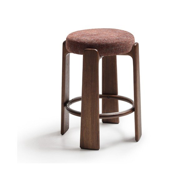 Hnědá/v tmavě přírodní barvě barová stolička z jasanového dřeva (výška sedáku 65 cm) Granite – Kave Home