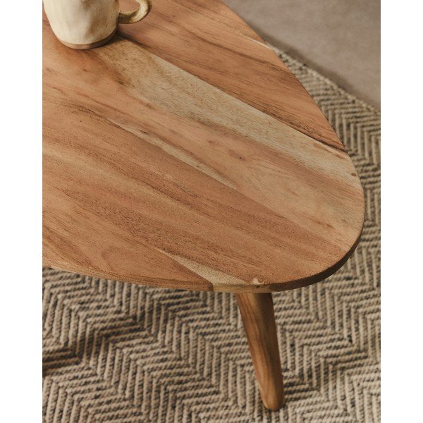 Konferenční stolek z masivu akácie v přírodní barvě 60x110,5 cm Duvani – Kave Home-image-3