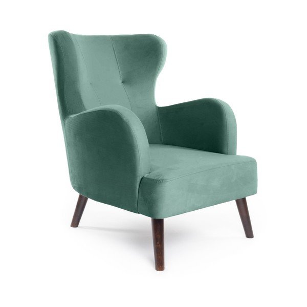 Sametové křeslo ušák v mentolové barvě Noemye – Bonami Selection