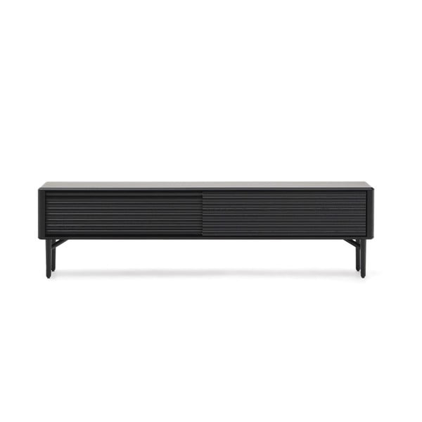 Černý TV stolek v dekoru dubu 200x57x35 cm Lenon – Kave Home-image-2