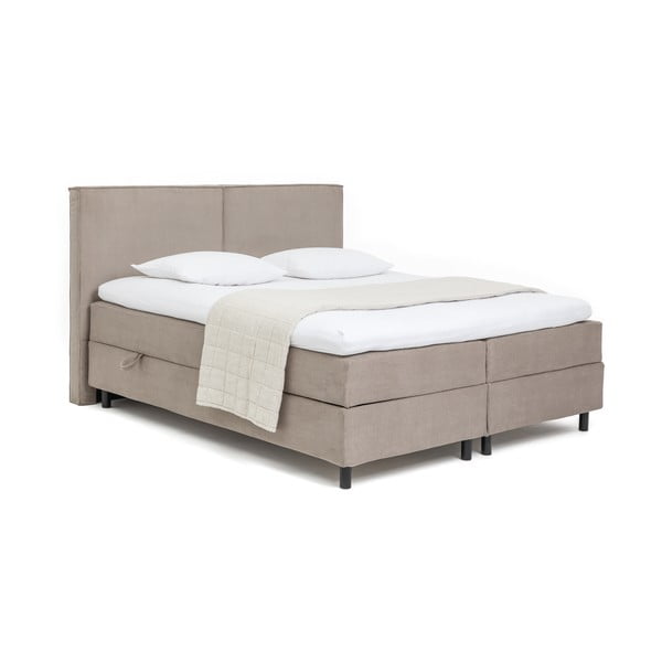 Boxspring postel taupe s úložným prostorem 160x200 cm Elva Bold – Bonami Selection