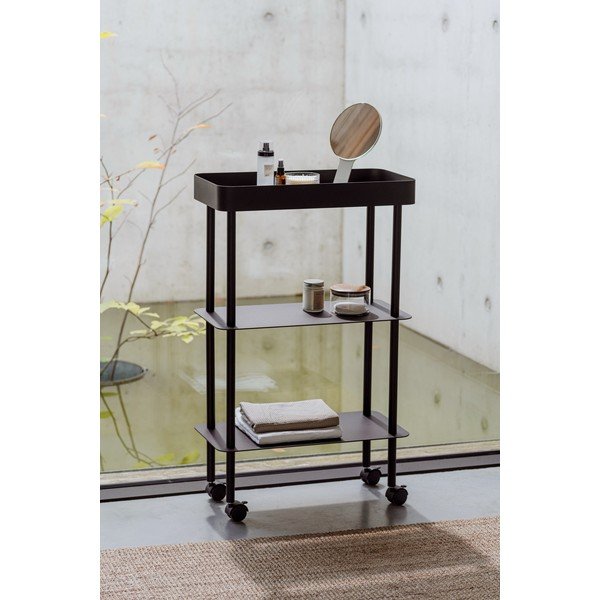 Černý kovový pojízdný regál 60x97x30 cm Nolle – noo.ma-image-1