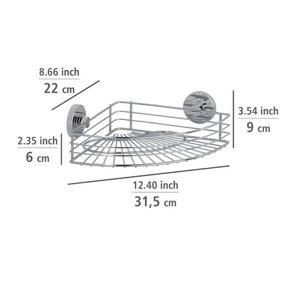 Samodržící rohová polička Wenko Vacuum-Loc, nosnost až 33 kg-image-4