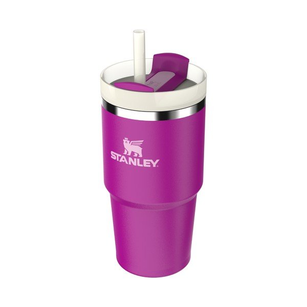 Růžová termoska s brčkem z nerezové oceli 600 ml Quencher H2.0 FlowState Tumbler Violet Blossom – Stanley-image-1