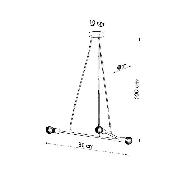 Černé závěsné svítidlo 80x40 cm Latomia - Sollux-image-3