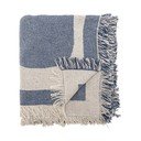 Modrá/béžová deka z recyklované bavlny 130x160 cm Ethan – Bloomingville