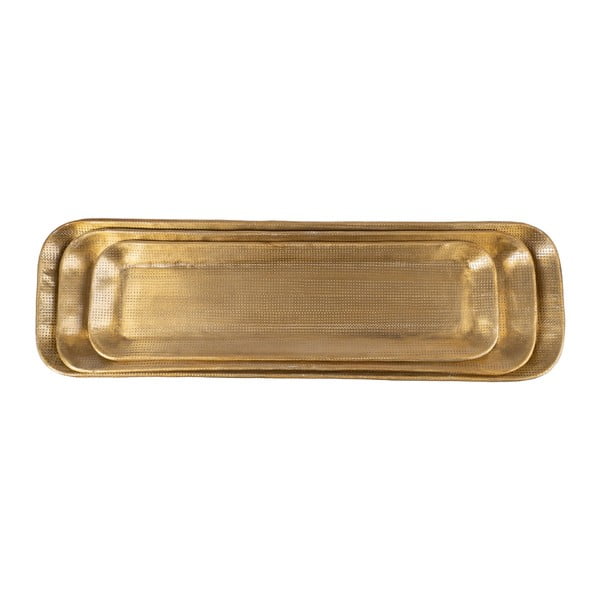 Kovové dekorační tácy v sadě 3 ks 14x48 cm Grau – Ixia