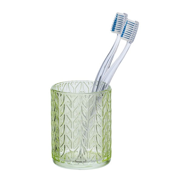 Zelený skleněný kelímek na kartáčky Wenko Vetro-image-1