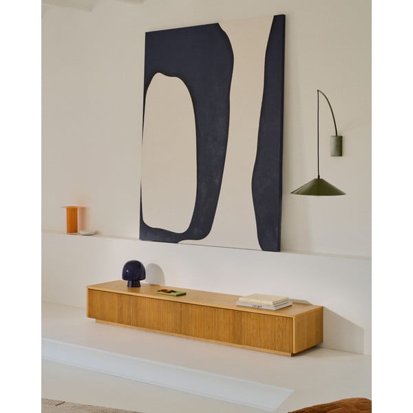 TV stolek v dekoru dubu v přírodní barvě 200x30x40 cm Helvine – Kave Home-image-1