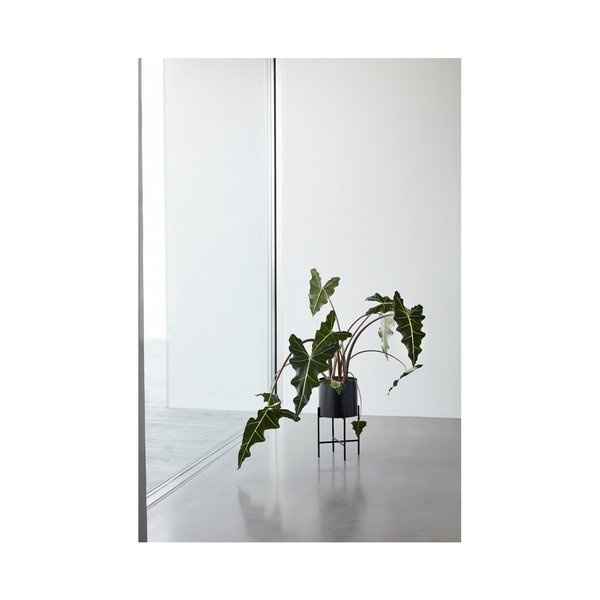 Sada 2 černých železných květináčů na podstavcích Hübsch Haggo-image-2