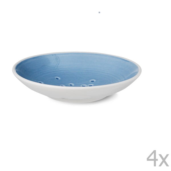 Sada 4 ručně vyráběných porcelánových talířů Anne Black Aline, ⌀ 11 cm
