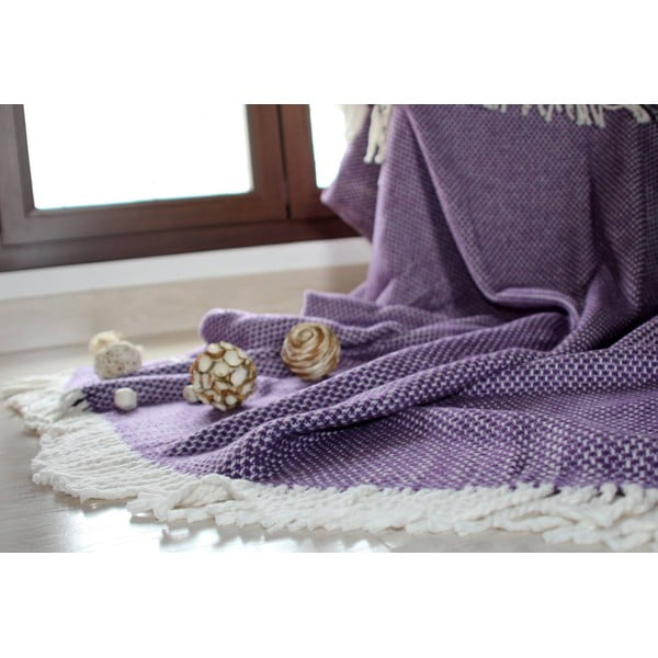 Námořnicky modrý pléd s podílem bavlny Euromant Zen, 140 x 180 cm-image-2