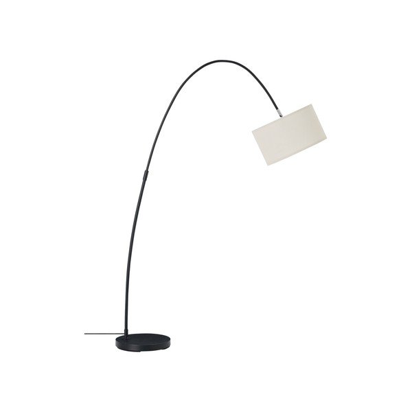Bílá/černá látková stojací lampa s ohybatelnou konstrukcí (výška 145 cm) Arc – Ellos Home