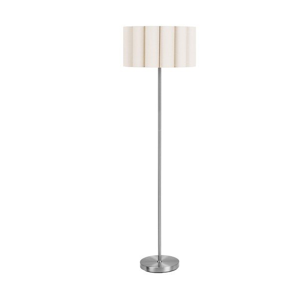 Béžová/ve stříbrné barvě lněná stojací lampa (výška 150 cm) Wattom – House Nordic