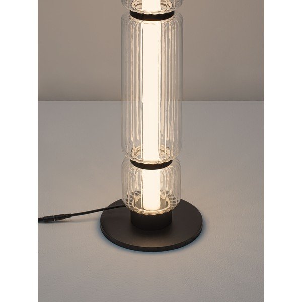 Matně černá skleněná LED stojací lampa (výška 123 cm) Liesa – Nova Luce-image-1