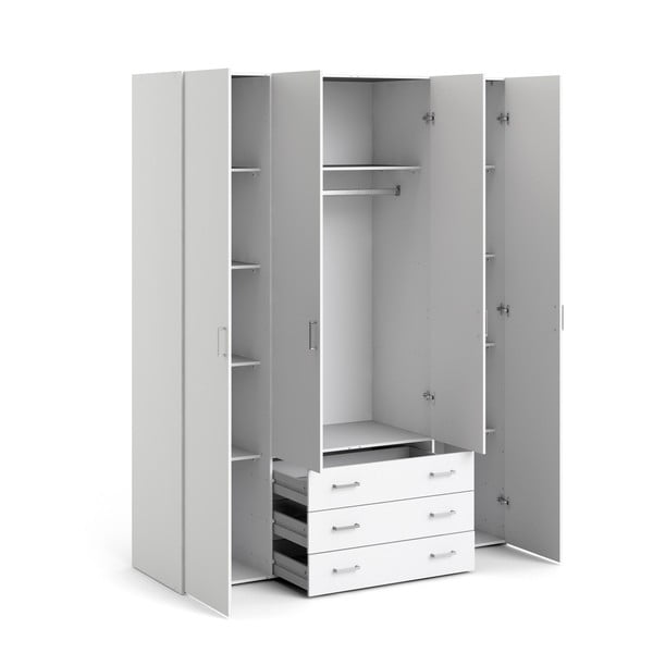 Bílá šatní skříň 154x200 cm Space – Tvilum-image-3