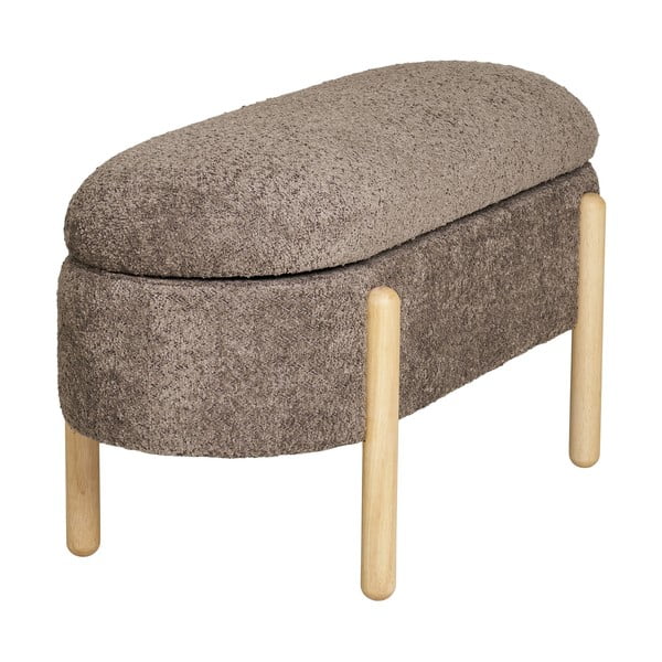 Hnědá lavice z textilie bouclé Branca – House Nordic-image-3